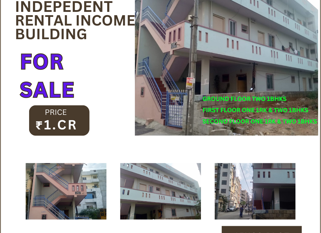 Independent Rental Income Building for sale | Balaji Layout | Hongasandra | https://www.renthouzz.in/