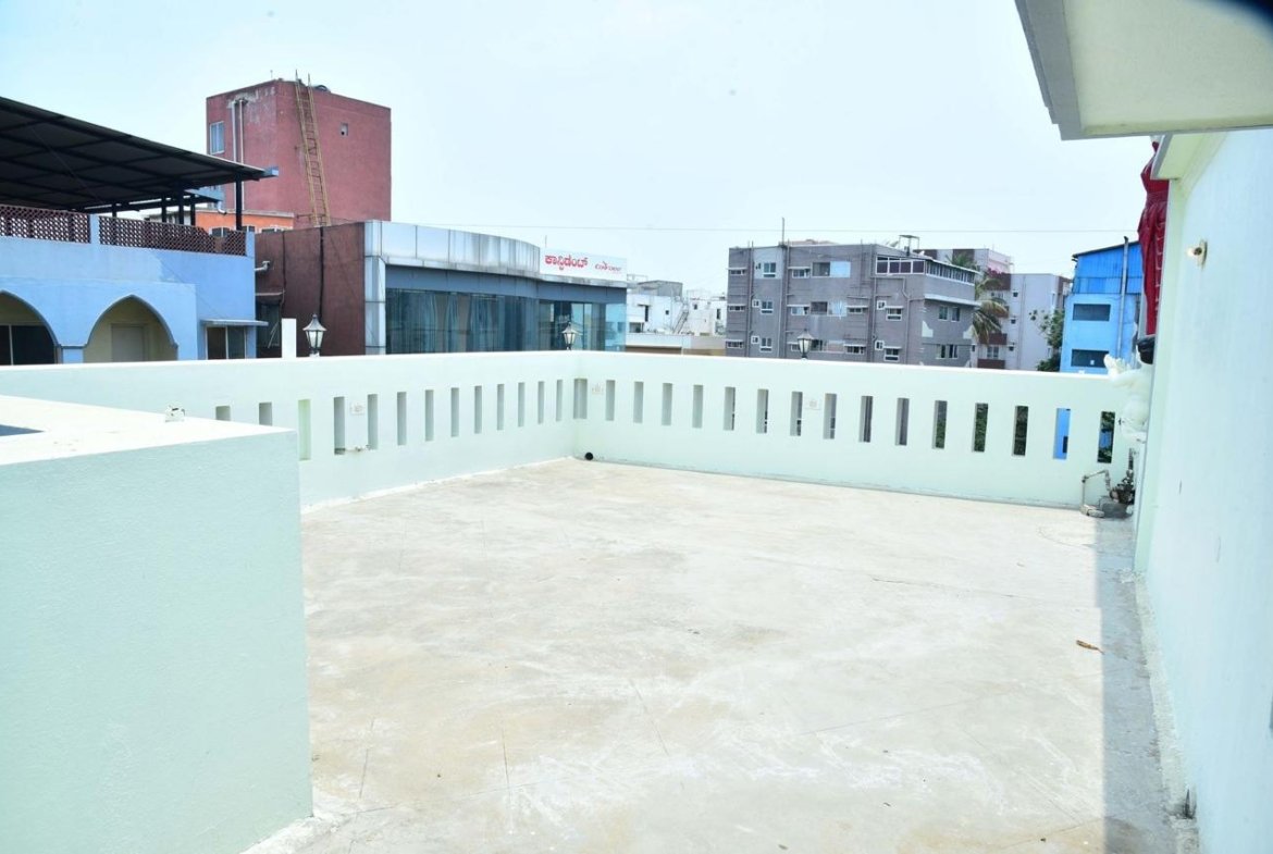Terrace of the 5BHK Independent House for Rent in Koramangala ST Bed Layout Bangalore-Renthouzz