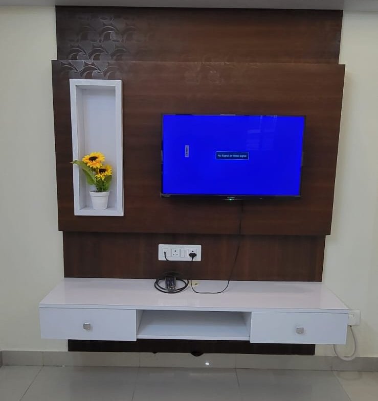 Tv cabnit in fully furnished 1bhk flat