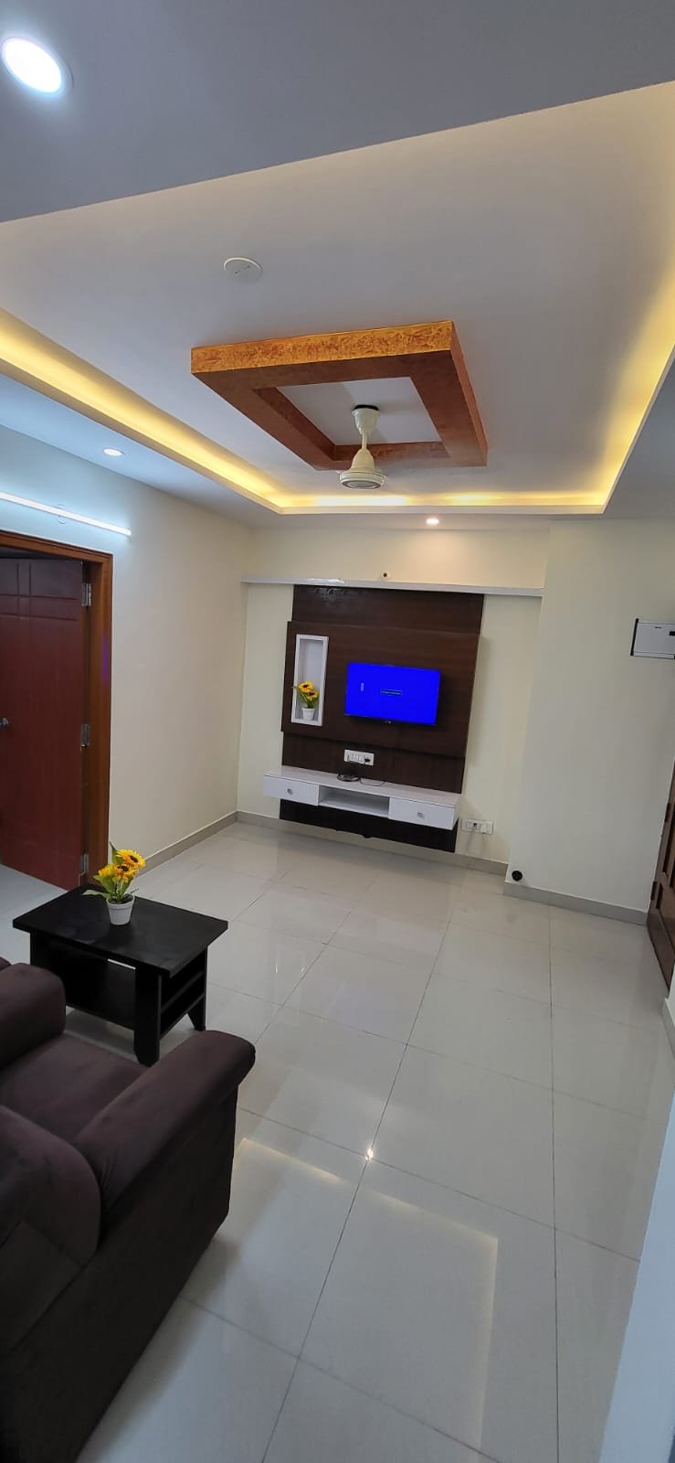 Tv unit and table in 1bhk fully furnished flat