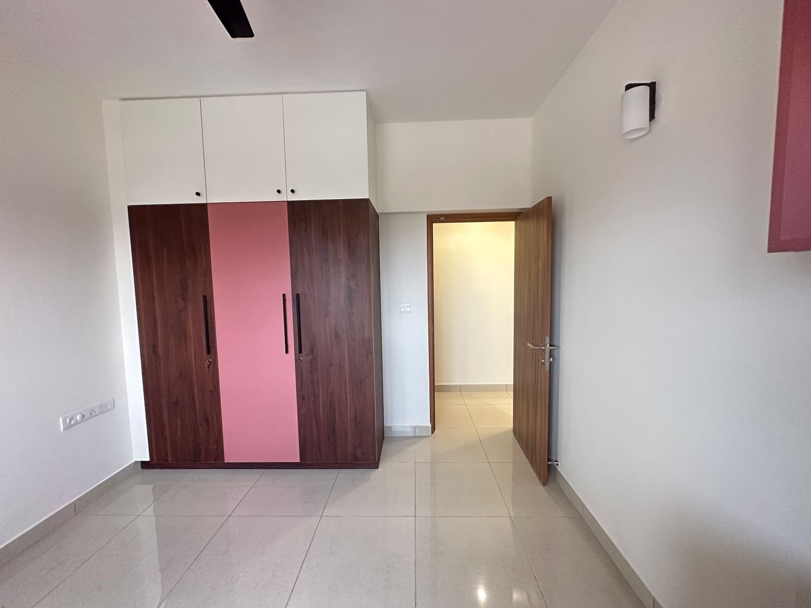 Master bedroom in semi furnished 3BHK flat at Prestige Elysian Bangalore