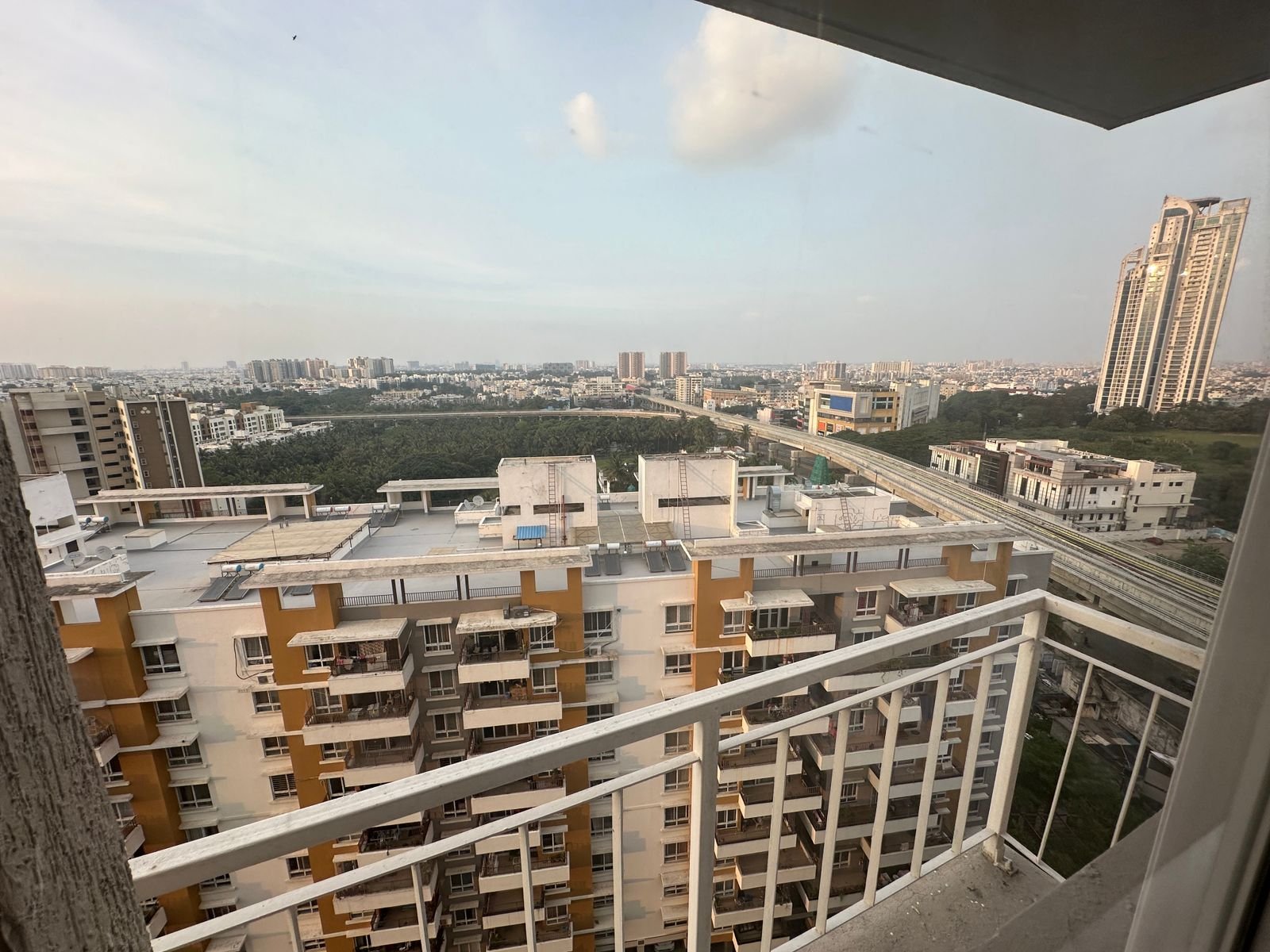 North facing balcony with city view in Prestige Elysian Bannerghatta Road
