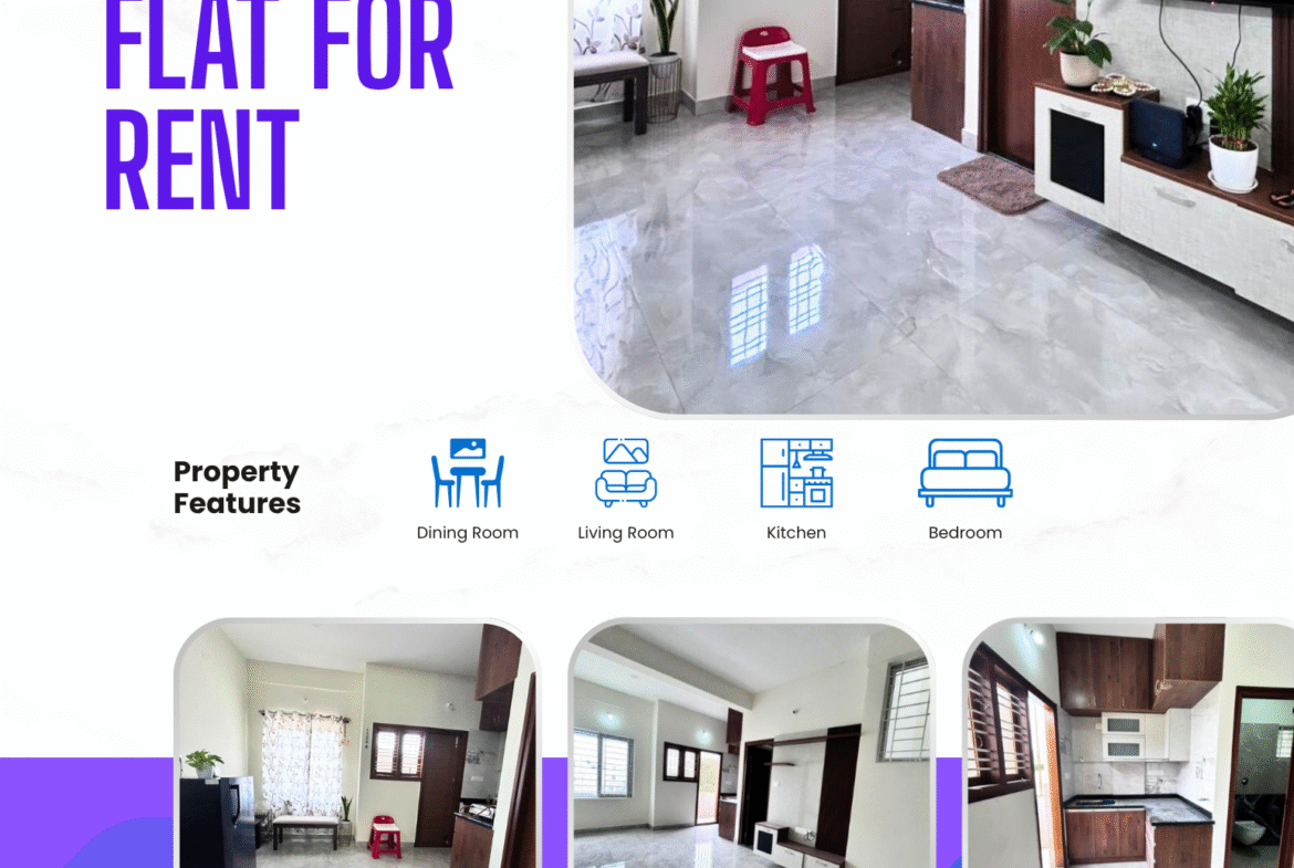 Brand new 1BHK furnished flat for rent near Star Bazar in Akshaya Nagar Bangalore with modern interiors