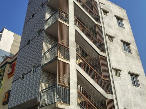 Exterior view of newly constructed G+3 rental income building on 20x30 plot in Balaji Layout near Vittasandra Main Road, Begur, Bengaluru