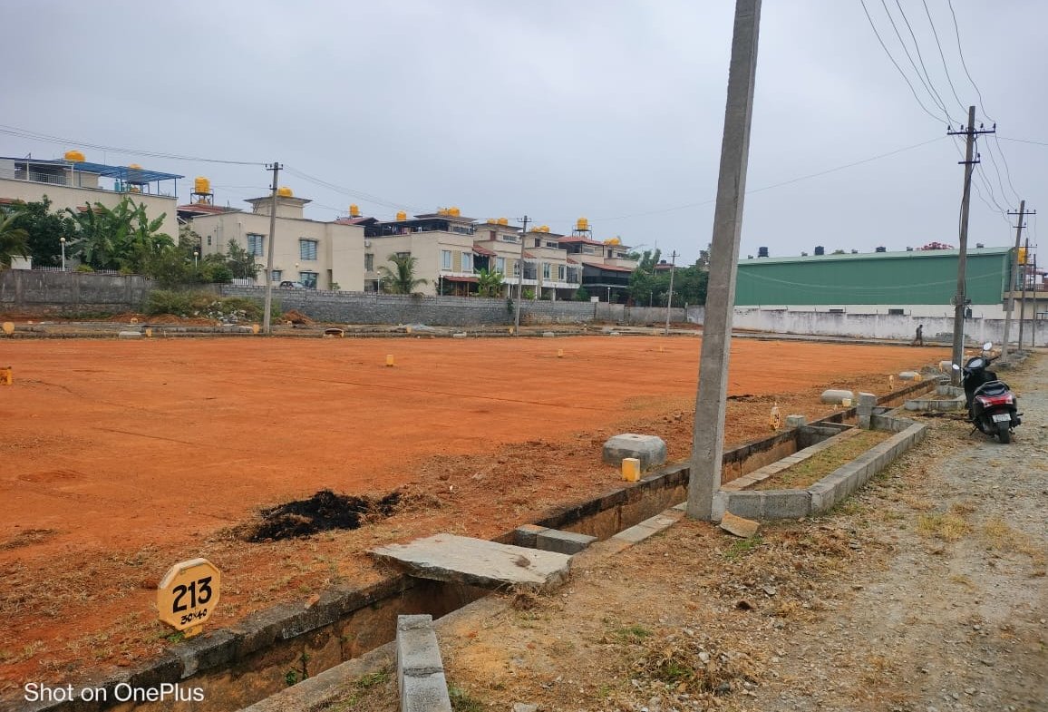 BMRDA A Khata approved residential plots in a gated community layout at Jigani near APC Circle with internal roads, parks, and modern infrastructure suitable for home construction and investment.