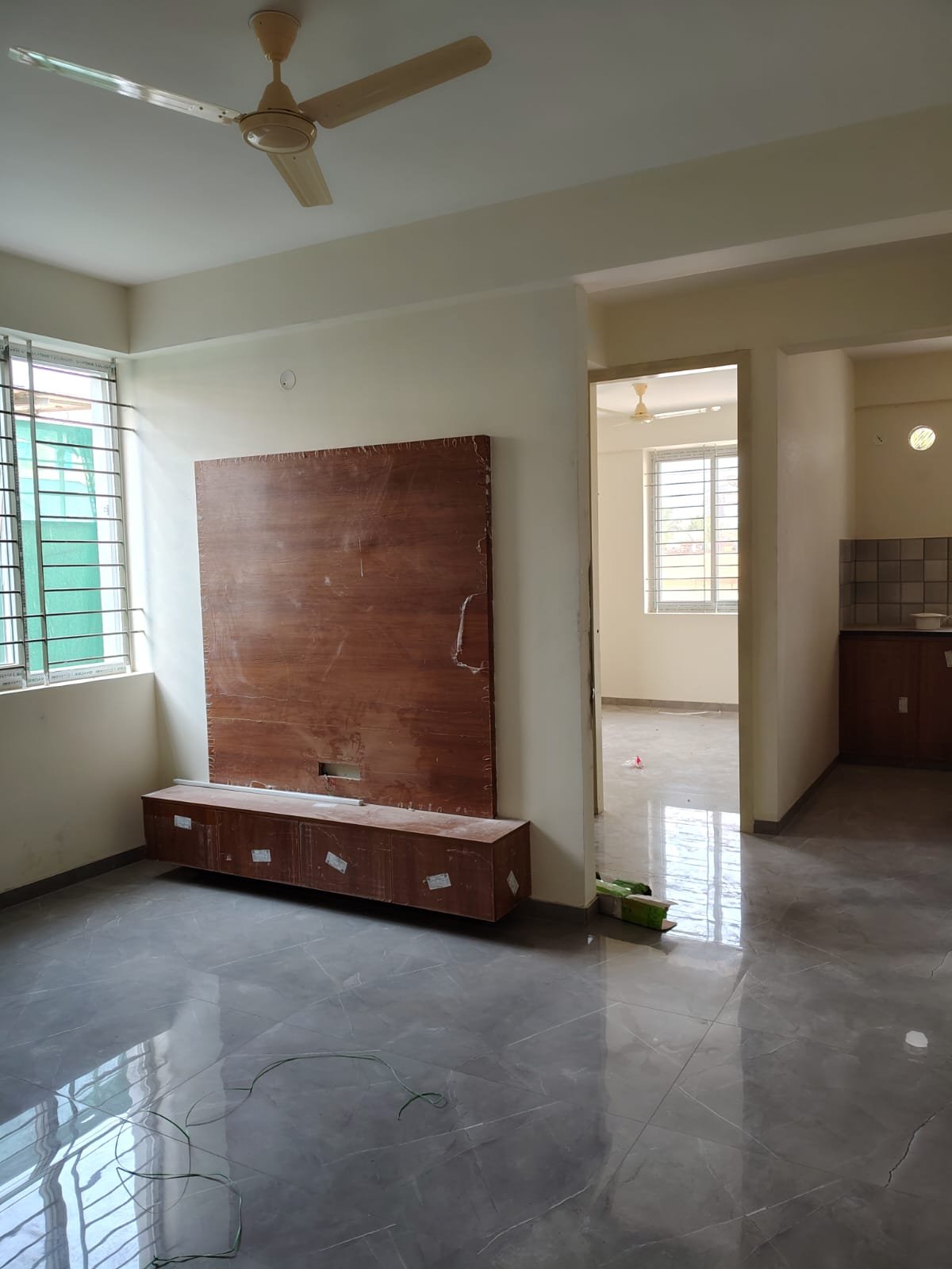 1BHK Living Room Fully Furnished Flat in BTM Layout living room 1BHK fully furnished flat for rent BTM Layout sofa TV setup