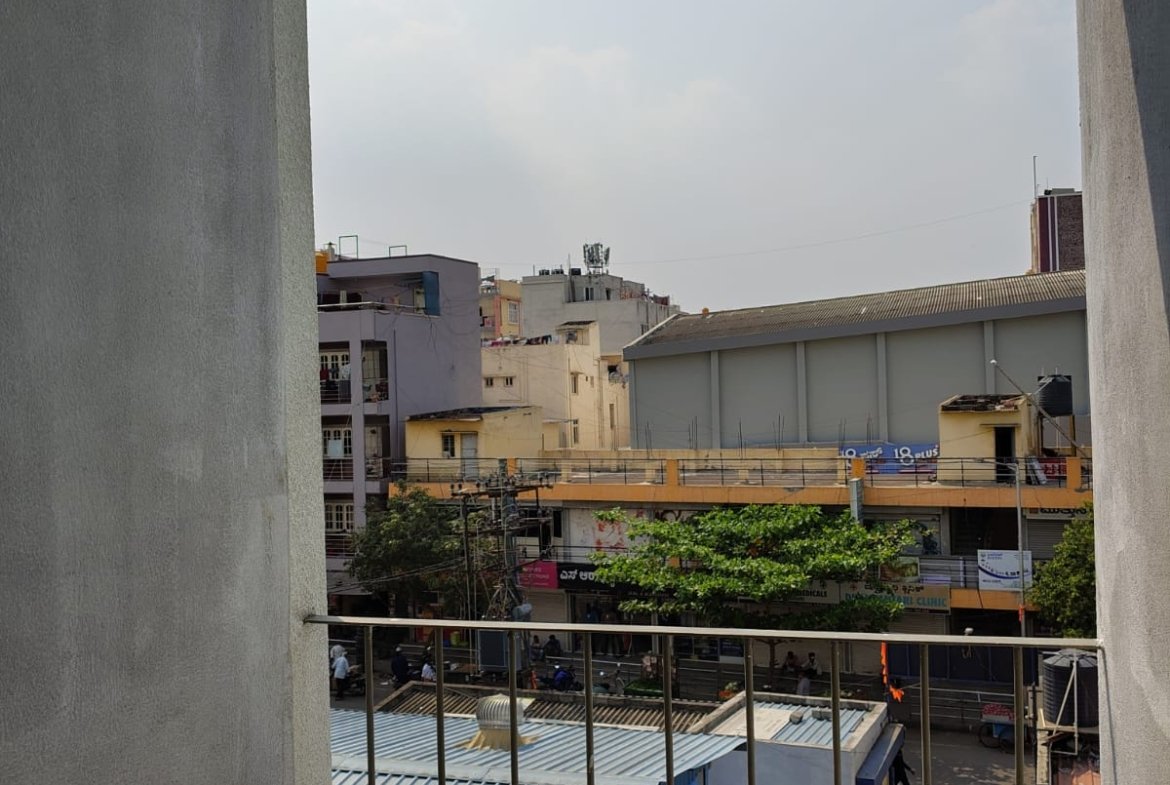 balcony 2BHK fully furnished flat for rent BTM Layout open view