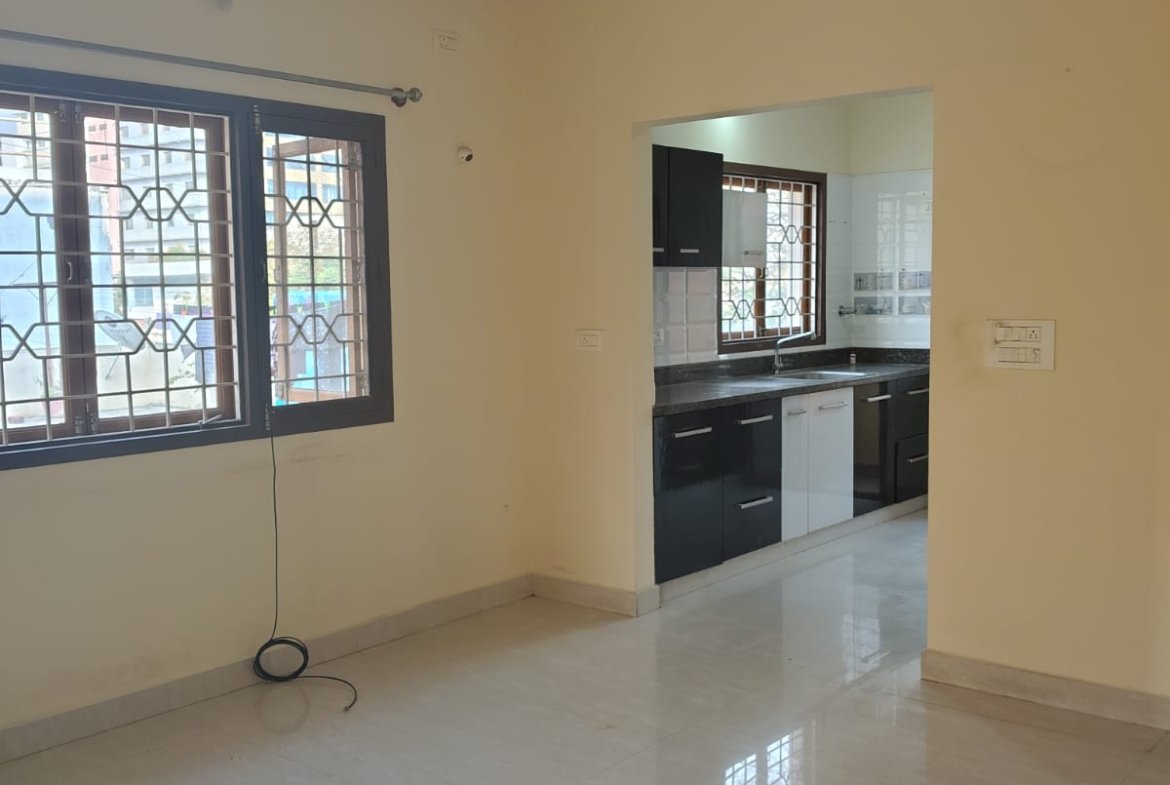 living hall 2BHK semi furnished flat Koramangala 6th Block spacious