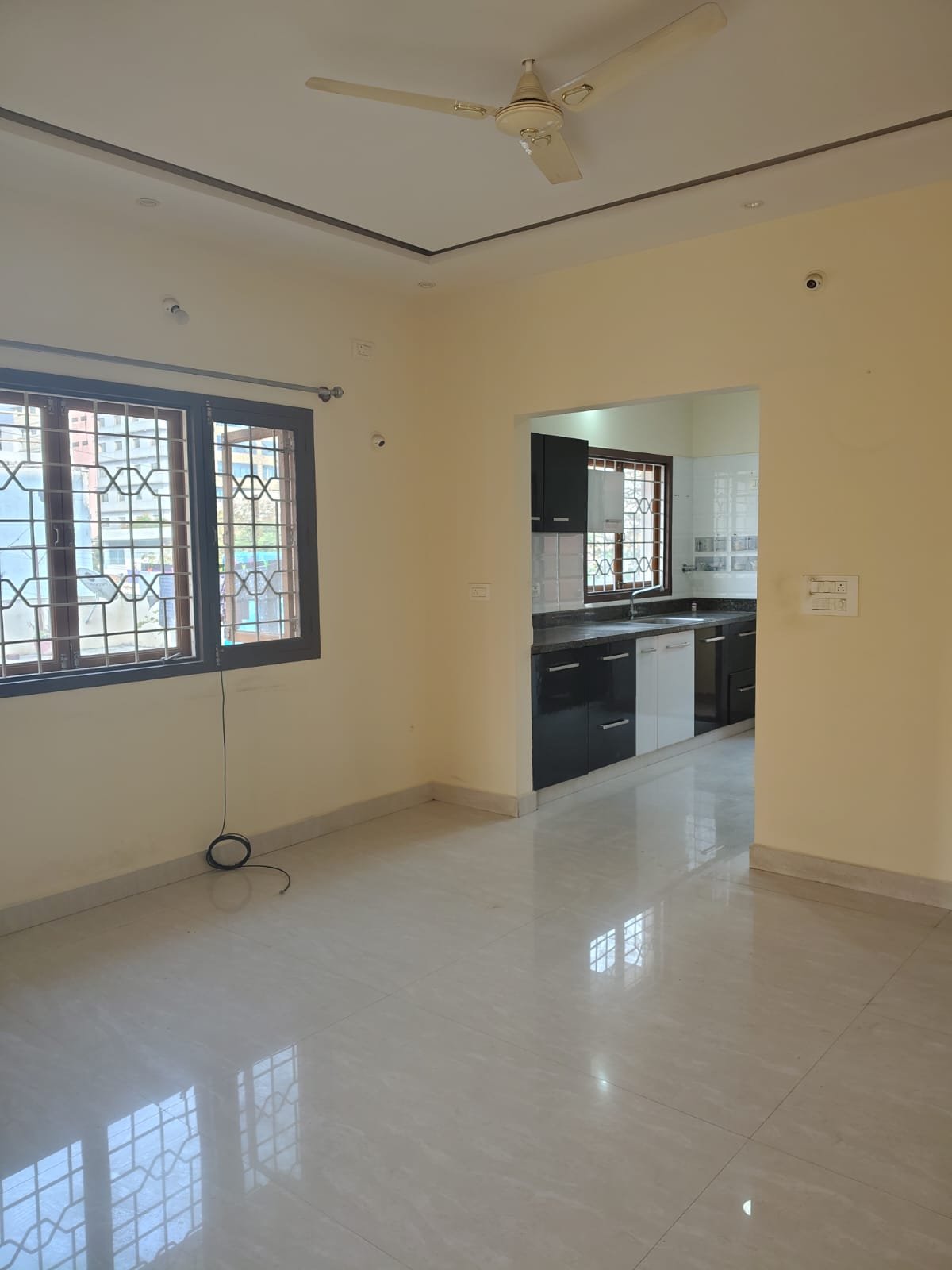 living hall 2BHK semi furnished flat Koramangala 6th Block spacious