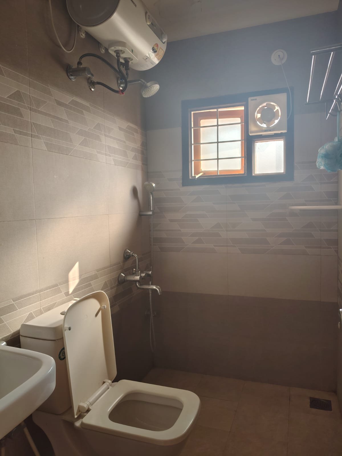 bathroom 2BHK semi furnished flat Koramangala 6th Block geyser fittings