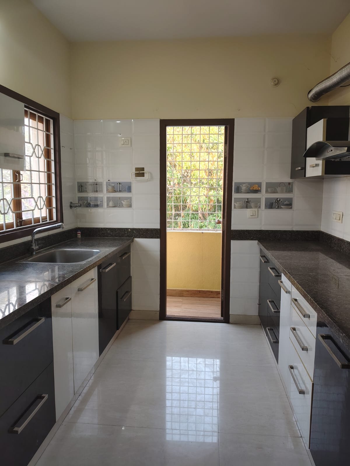 kitchen 2BHK semi furnished flat Koramangala cabinets utility space