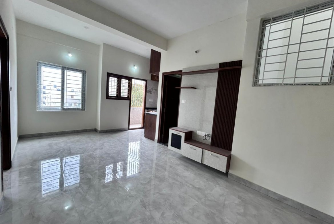 Brand new 1BHK furnished flat for rent near Star Bazar in Akshaya Nagar Bangalore with modern interiors