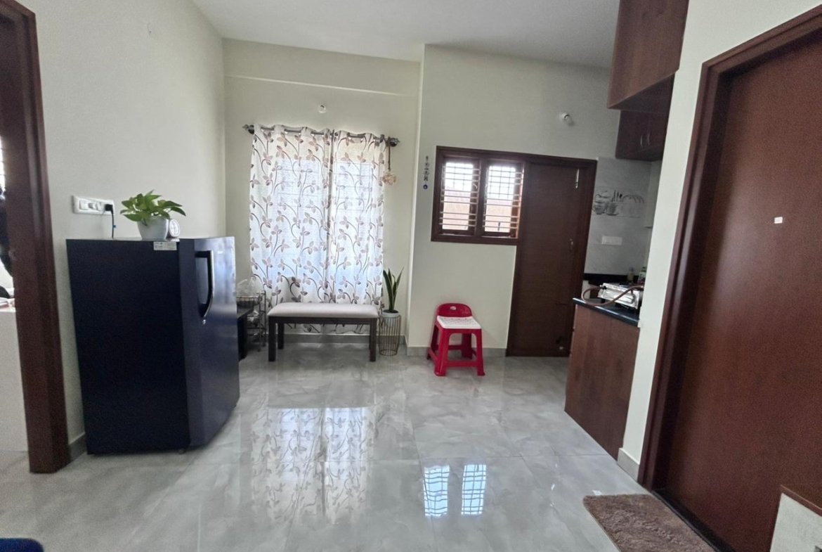 Brand new 1BHK furnished flat for rent near Star Bazar in Akshaya Nagar Bangalore with modern interiors