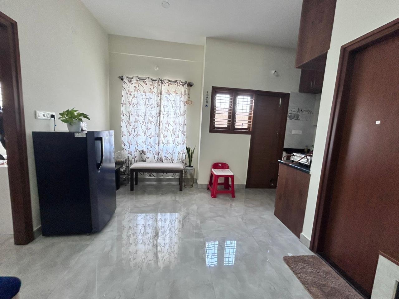Brand new 1BHK furnished flat for rent near Star Bazar in Akshaya Nagar Bangalore with modern interiors