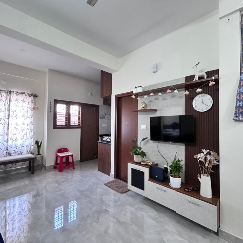 Brand new 1BHK furnished flat for rent near Star Bazar in Akshaya Nagar Bangalore with modern interiors