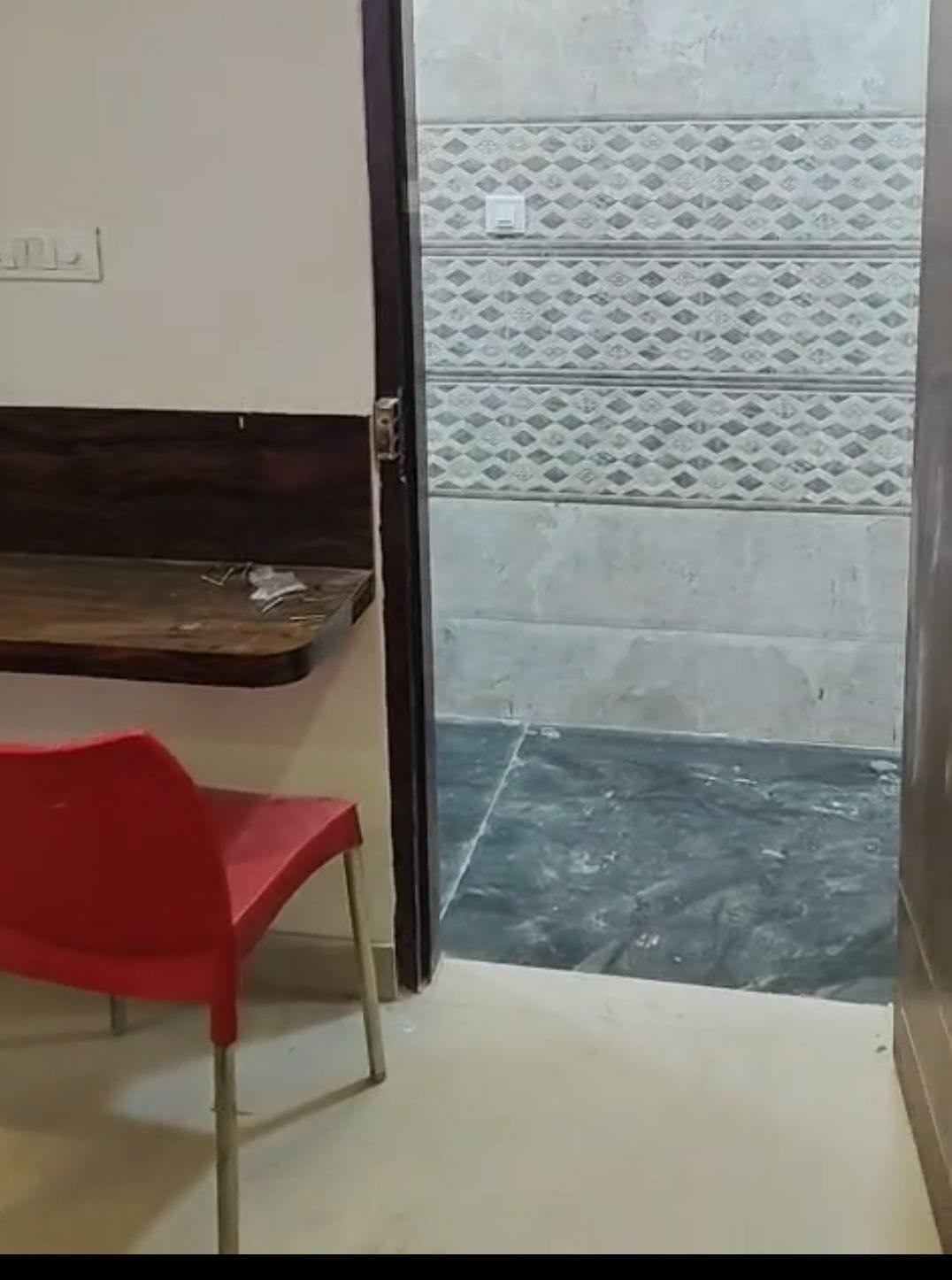 Modern furnished single room in new G+6 PG building SG Palya with bed wardrobe desk and attached bathroom