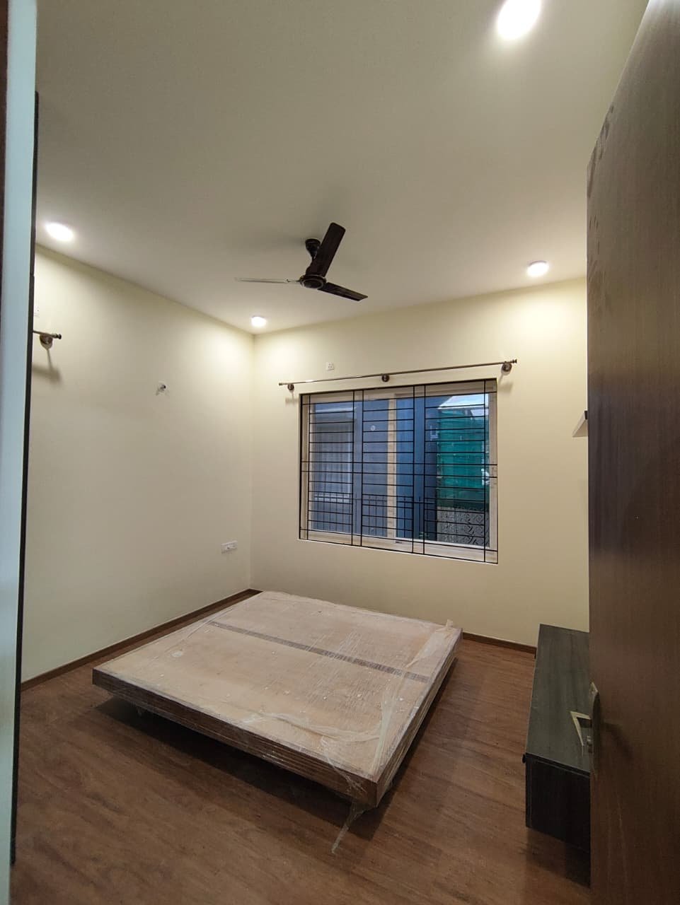 Bedroom in Woodsvale 4BHK Villa Bedroom with wardrobe in semi furnished villa Woodsvale Sarjapura