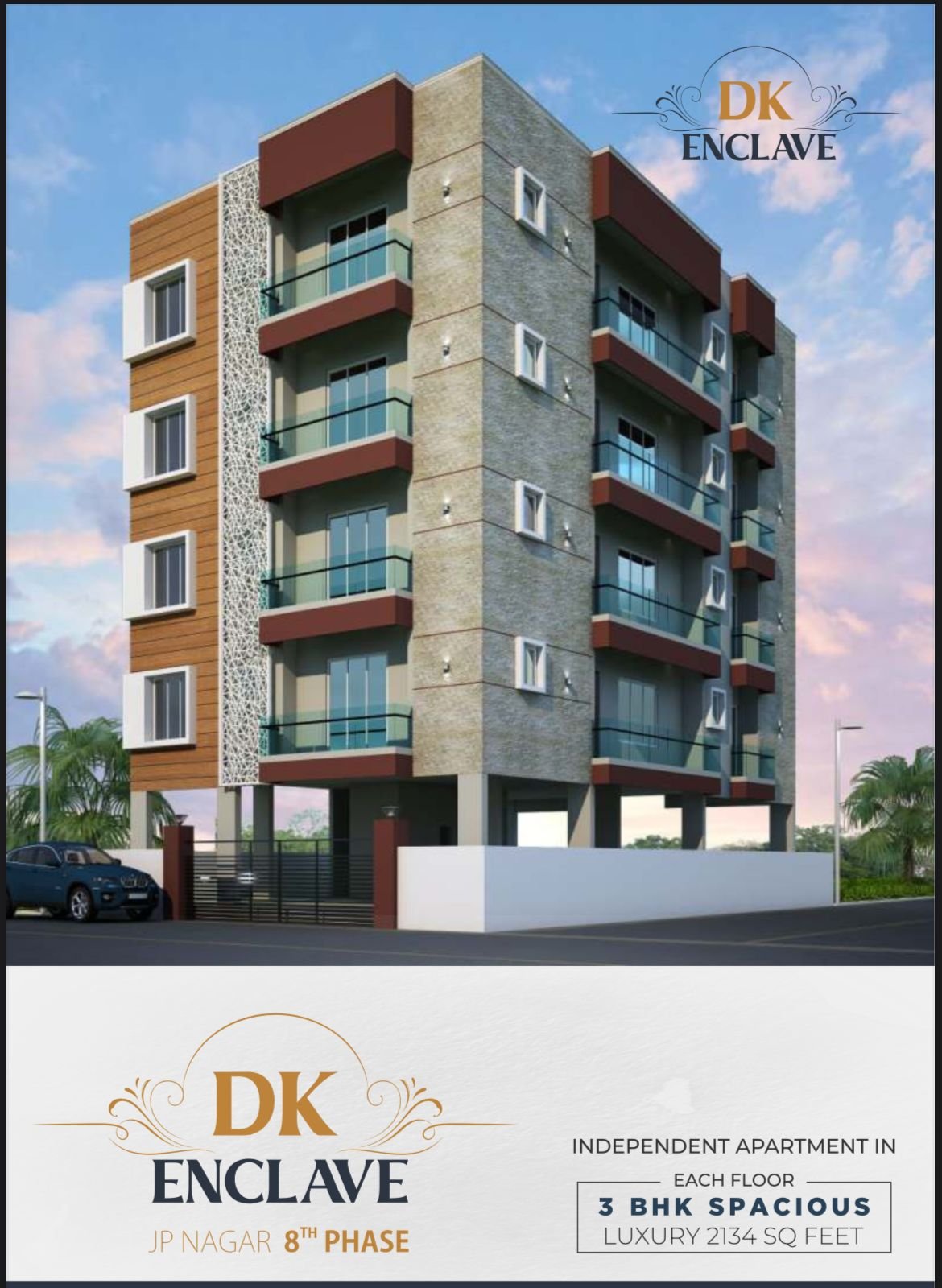 G+4 residential building for sale in Gottigere Bangalore with parking and modern architecture