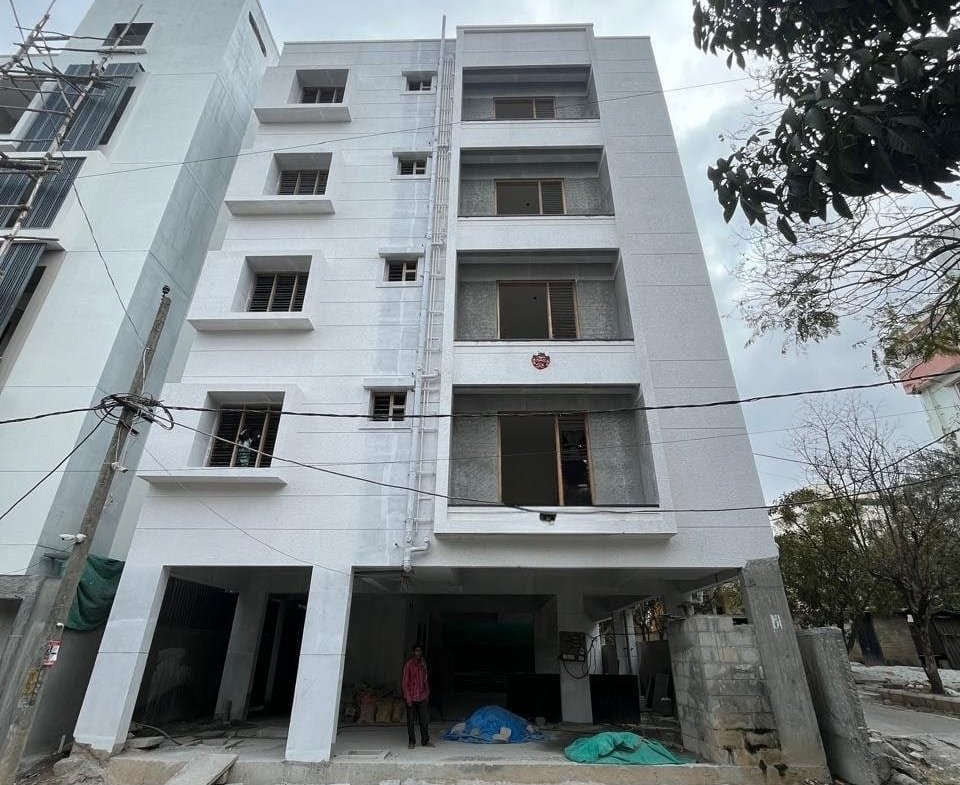 G+4 residential building for sale in Gottigere Bangalore with parking and modern architecture