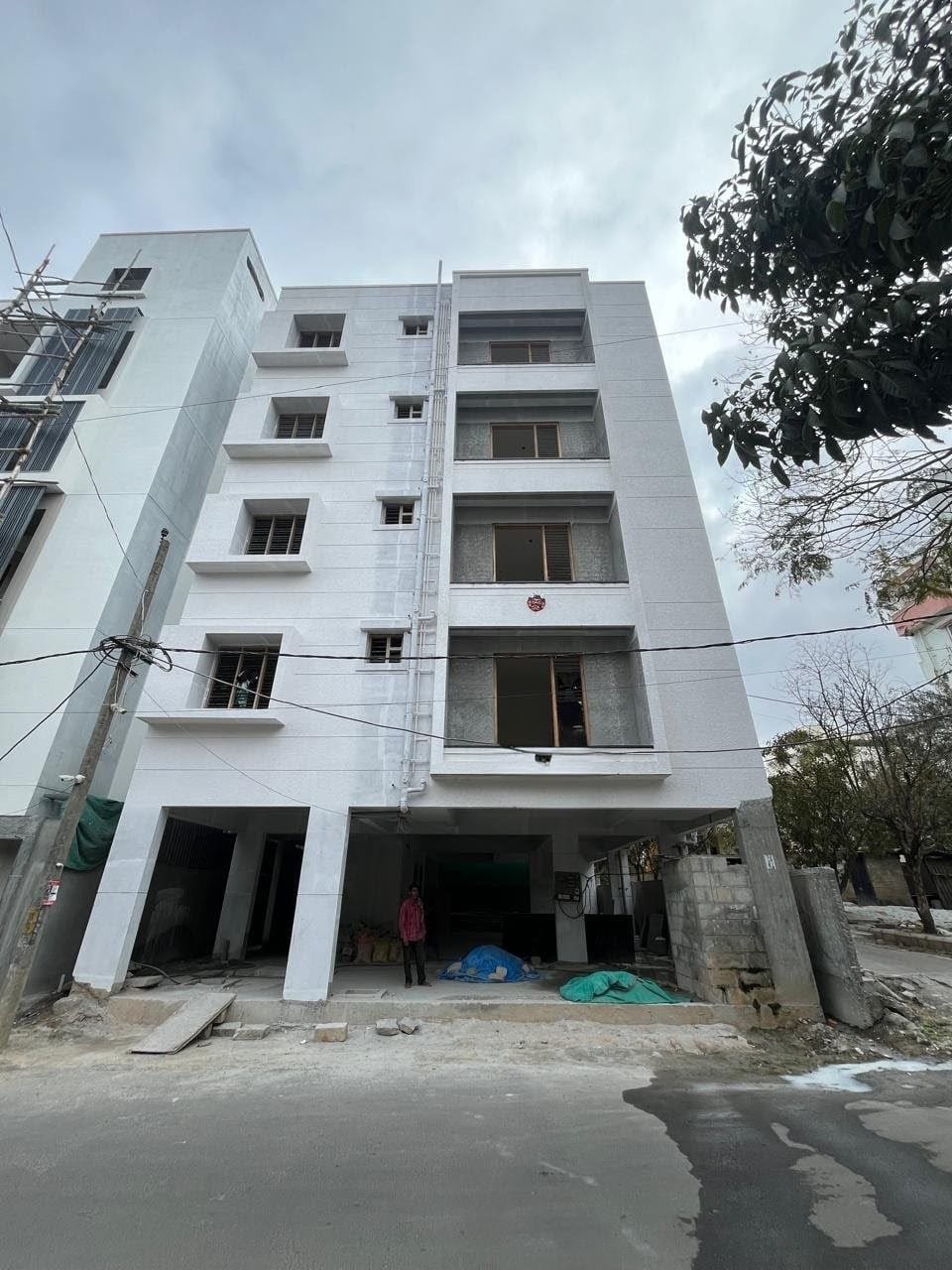 G+4 residential building for sale in Gottigere Bangalore with parking and modern architecture